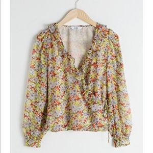 Floral Wrap Blouse